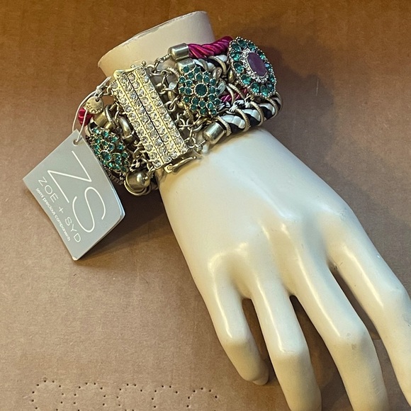 Zoe And Syd Mixed Media Semi Precious Stone Bracelet - Picture 1 of 16